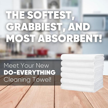 Microfiber Wholesale 16" x 24" Pro Multi Surface Microfiber Towels | 6 Pack (White)