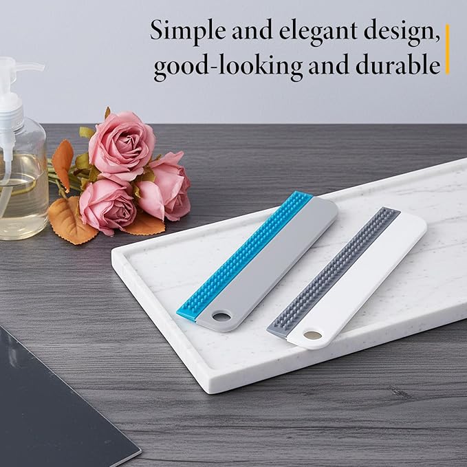 2 Pcs Mini Soft Rubber Window Squeegee Window Scrubber Scraper for Shower Glass Doors Cleaning Squeegee Tool Car Windows Windshield Mirror Tile Cleaner