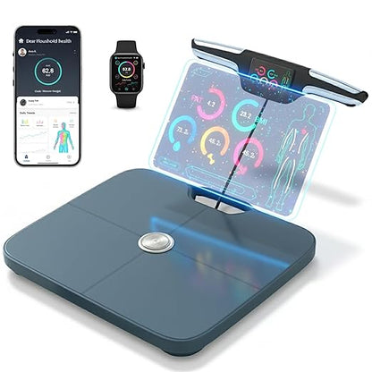 Premium Smart Digital Body Weight Scale FSA or HSA elegible - 8 Electrodes – 56+Metrics -Rechargeable- WiFi & Bluetooth - Full Body Analysis -Track Body Fat, Muscle Mass, Fat Percentage, Sleek Design