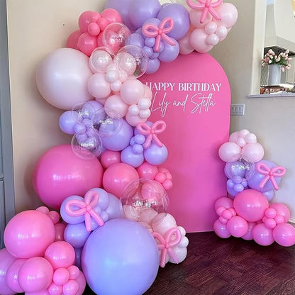 Pink and Purple Balloon, 60 Pcs 12 Inches Metallic Purple Pink Confetti Latex Balloons for Girls Birthday Baby Shower Wedding Party Decorations