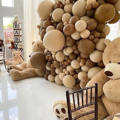 PartyWoo Brown Balloons 50 pcs 12 Inch Coffee Brown Boho Neutral Balloons for Wedding Baby Shower Gender Reveal Safari Jungle Graduation Birthday Party Decorations Brown-F09