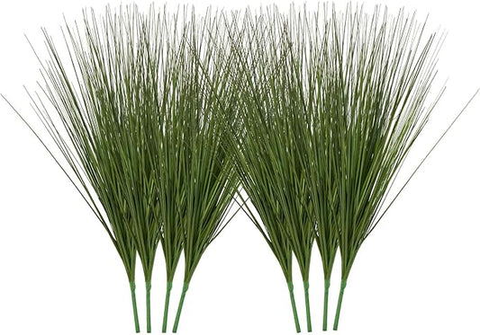 VEVOR Artificial Grass Plant, 27 inch Faux Onion Grass Fake Greenery Shrubs Plant, Premium PVC for Indoor Outdoor House Home Garden Office Room Décor, Housewarming, 8 Pack Green