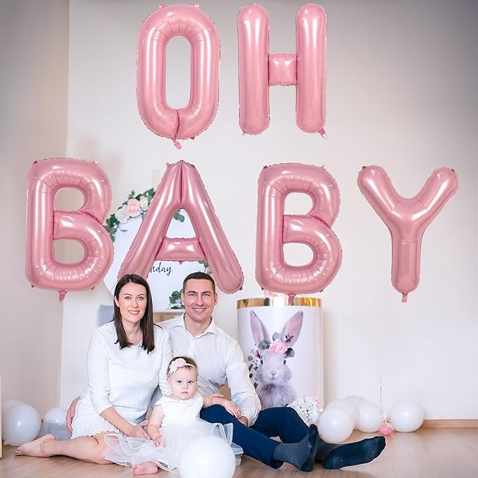 40 Inch Pastel Pink Letter Balloon, Giant Alphabet M Foil Balloons Baby Pink, Self Inflating Balloon Pearl Pink Letters M, Mylar Letter Customize Balloons for Girl Birthday Party Decorations Supplies