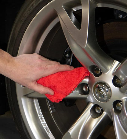 Arkwright Smart Rags in Box - (Pack of 50) Lint Free Microfiber Cleaning Cloth, Scratch & Streak-Free, Dispensable Wash Towels for Cars, Window Glass, and Auto Shop, 12 x 12 in, Red