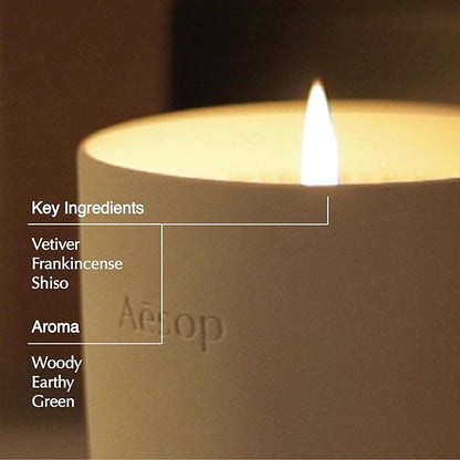 Aesop Callippus Aromatique Candle | Woody, Earthy, Green Scented | 55-65 Hour Burn Time | Vegan-Friendly | 10.5 oz