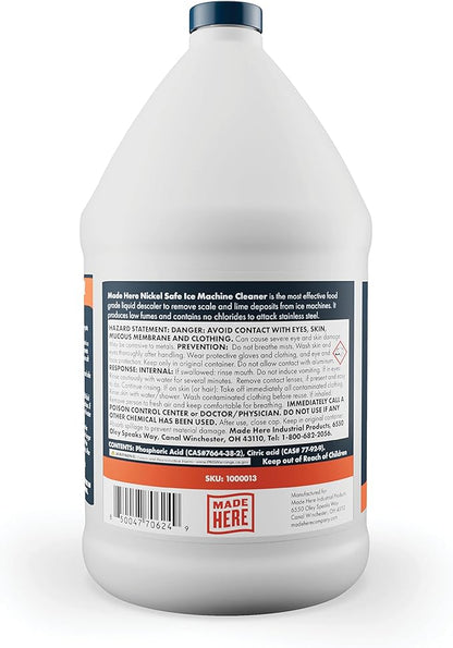 Ice Machine Cleaner - Nickel-Safe Descaler for Effective Cleaning- Ideal for Nickel Components - Ideal for Home or Commercial Use, 1 Gallon, Pack of 1