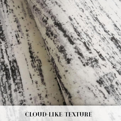 Modern Abstract Runner Rug 2x6, White Black Grey Taupe Washable Kitchen Runner Non-Slip Soft Hallway Rug Runner Thin Print Faux Wool Carpet for Entryway Bedroom Laundry Room Indoor Home Decor