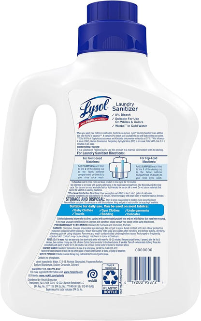 Lysol Disinfectant Laundry Sanitizer & Scent Booster, Laundry Detergent Additive, Color Safe Bleach Alternative, Laundry Odor Eliminator, Kills Bacteria & Viruses, Crisp Linen Scent, 90 Fl Oz