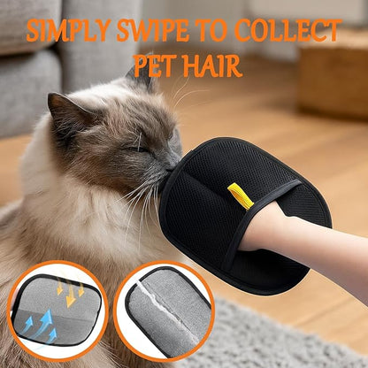 2 Pack Pet Glove for Cats Dogs, Hair Remover Mitt, Easy Clean Shedding Brush, Reusable Mesh Cleaning Glove, Gentle Massage & De-Shedding Tool