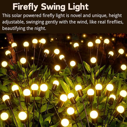 OZS 6 Pack Total 48 LED Solar Garden Lights Fairy Outdoor - Solar Firefly Lights Outdoor, Sway by Wind, Waterproof for Garden Patio Pathway Fairy Decoration (Warm White)