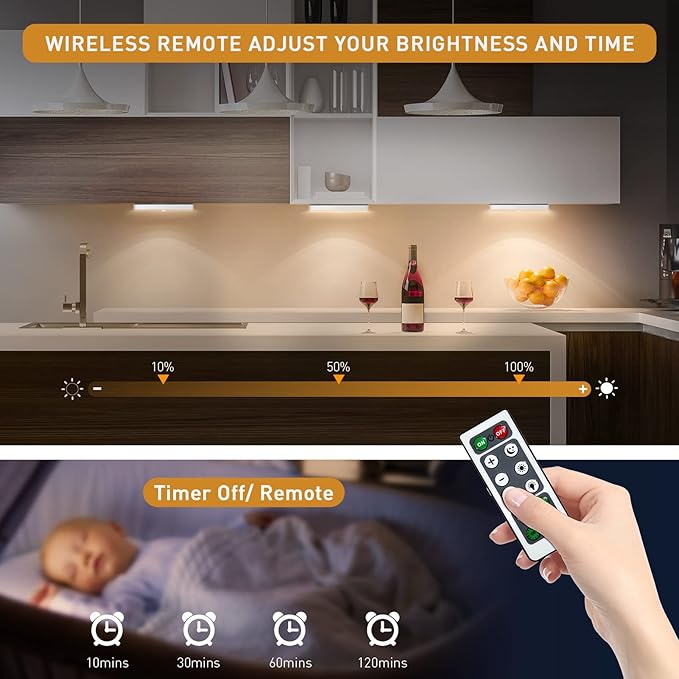LED Closet Light with Charging Station, 5 Pcs Dimmer Rechargeable Motion Sensor Under Cabinet Lighting, Stick-Anywhere Night Safe Light Bar for Wardrobe,Kitchen-Warm