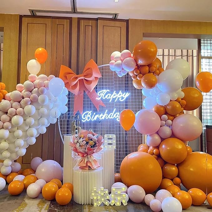 KALOR 12 Inch Retro Bean Orange Balloons, 50 Pcs Latex Helium Balloons for Kid's Birthday Party, Baby Shower, Wedding, Graduate Party Decorations