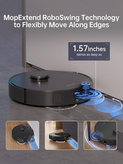 dreame X30 Ultra Robot Vacuum and Mop Combo, 8300Pa Suction, Mop Extend and Mop Self Cleaning with 140°F Water, Removable & Liftable Mop, Self Refilling, Mop Self Drying, Smart Carpet Cleaning