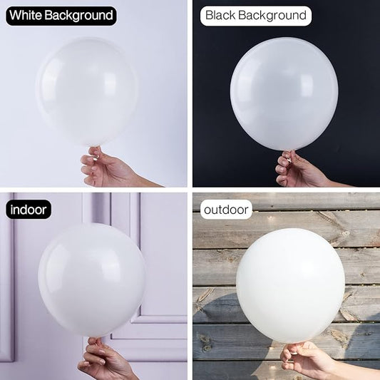 PartyWoo White Balloons 50 pcs 12 Inch Matte White Latex Helium Balloons for Wedding Bridal Graduation Engagement Baby Shower Gender Reveal Easter Anniversary Birthday Party Decorations White-Y13