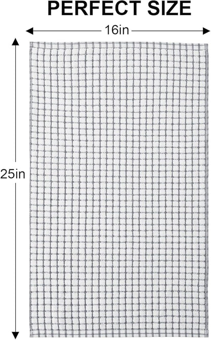 Kitinjoy Cotton 6 Pack Terry Kitchen Towels, 16 x 25 Inches Super Soft and Absorbent Dish Towels, Quick Drying Hand Towels for Kitchen Drying, Grey