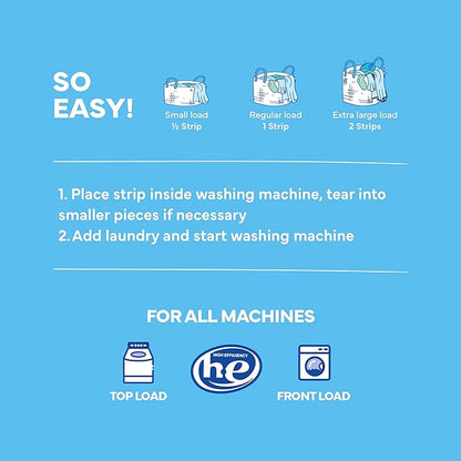 Tru Earth Compact Dry Laundry Detergent - Up to 128 Loads (64 Sheets) - Paraben-Free - Original Eco-Strip Liquidless Detergent, Travel - Fresh Linen | Packaging May Vary