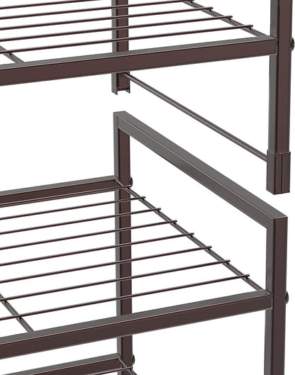 SIMPLE HOUSEWARE 3-Tier Stackable Shoes Rack Storage Shelf, Bronze