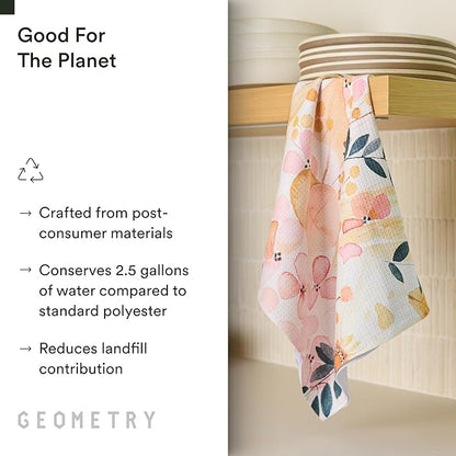 GEOMETRY Kitchen Tea Towels - Quick Dry Microfiber Dish Towels for Kitchen Sleepy Fields, 18" x 30" 1 Pack
