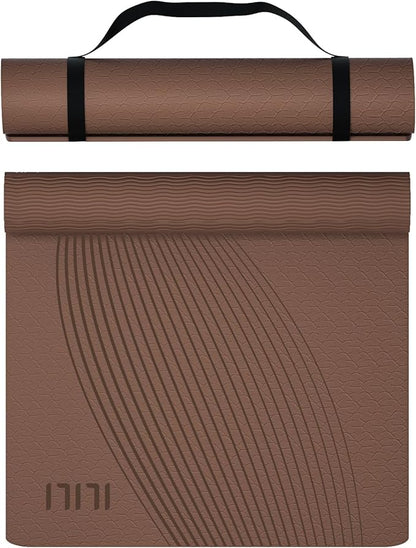 ILILI Yoga Mat, 72x25×0.3 Inch, Non-Slip, TPE Exercise Mat, Tear-Resistant, Fitness Yoga Mat with Carrying Strap, Ideal for Yoga, Pilates, Home Workouts, Stretching & All Fitness Routines