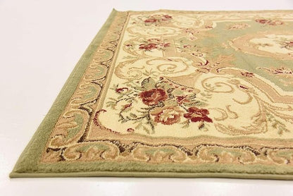 Unique Loom Versailles Collection Traditional Classic Floral Motif Area Rug (6' 0 x 6' 0 Square, Green/ Ivory)