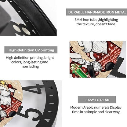 Wall Clock 10 Inch Silent Non-Ticking Modern Clocks Battery Operated - Analog Small Classic for Office, Home, Living Room,Bathroom, Kitchen, Bedroom, School,Snowman Clock