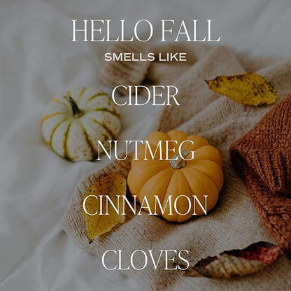 Sweet Water Decor Hello Fall Reed Diffuser Set - Hot Cider, Cinnamon, Cloves, Apple, and Nutmeg Fall Scented Diffuser - Scent Diffusers for Home, Fall Home Long Lasting Fragrance, Made in The USA