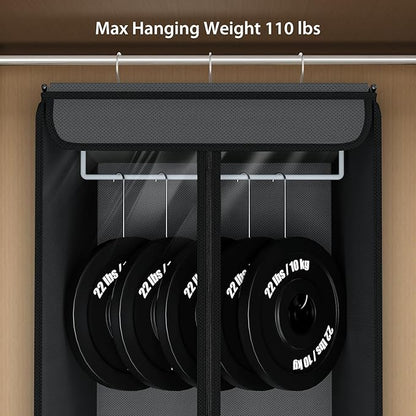 Univivi Garment Bags for Hanging Clothes, Large Clothes Storage Bags Closet Organizer with Clear Window, Premium Hanging Garment Storage Bag for Suits, Coats, Dresses, 54", 2 Pack (Dark Grey)