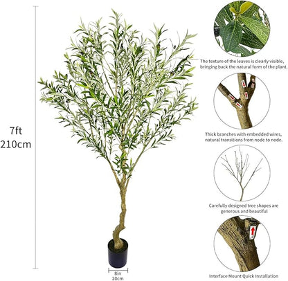 7ft Artificial Olive Tree Fake Tree Interior Decoration Tree Artificial Tree Fauk Tree