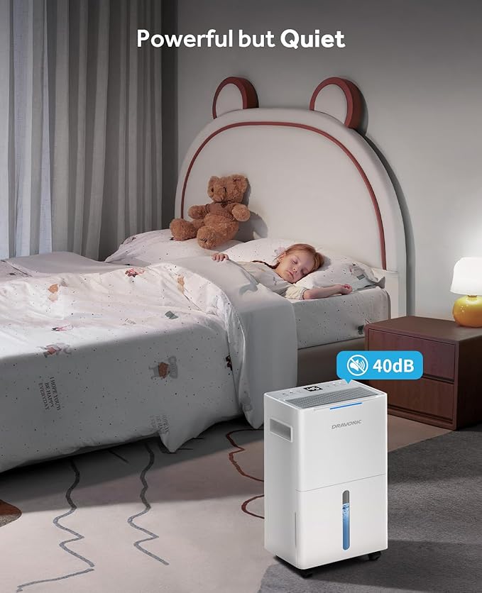 21 Pints Dehumidifier for Basement - 1500 Sq.ft Dehumidifiers for Home, Bedroom & Bathroom with Continuous Drain Hose, Intelligent Humidity Control, 3 Smart Modes (White)