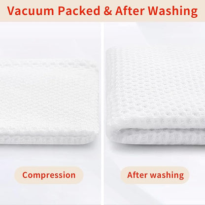 Homaxy 100% Cotton Waffle Weave Kitchen Dish Towels, Ultra Soft Absorbent Quick Drying Cleaning Towel, 20x28 Inches, 8-Pack, White