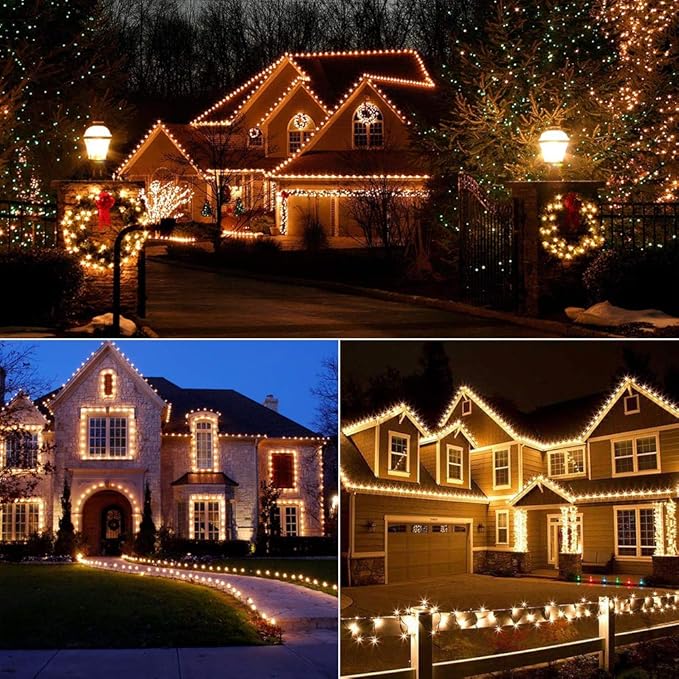 Brizled Gentle Twinkle Christmas Lights, 33ft 100 LED Christmas String Lights, 120V Warm White Xmas Tree Light Connectable Indoor Outdoor Twinkle Xmas Light for Tree Home Holiday Party Wedding Decor