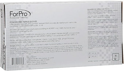 ForPro Disposable Nitrile Gloves, Chemical Resistant, Powder-Free, Latex-Free, Non-Sterile, Food Safe, 4 Mil, 100-Count