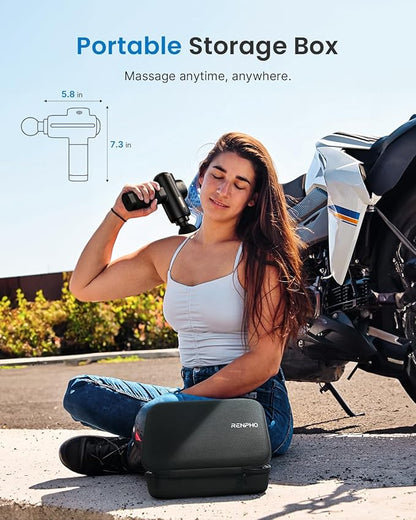 RENPHO Massage Gun Deep Tissue, Valentine's Day Gifts, Percussion Handheld Neck Massager FSA Eligible, Electric Mini Back Massagers with Carry Case for Athletes Men Women, HSA, Active