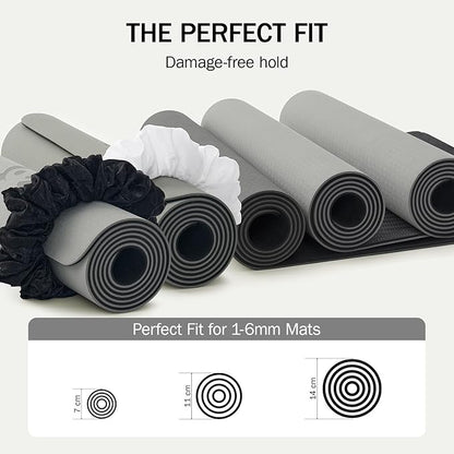 Slim Panda Yoga Mat Scrunchie, Secures Your Mat In Style & Cute, Durable Stretchable Velvet Fabric Yoga Mat Carrying Strap Fits All Standard Yoga Mats (mat not included)