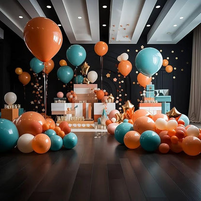 KALOR 12 Inch Retro Bean Orange Balloons, 50 Pcs Latex Helium Balloons for Kid's Birthday Party, Baby Shower, Wedding, Graduate Party Decorations