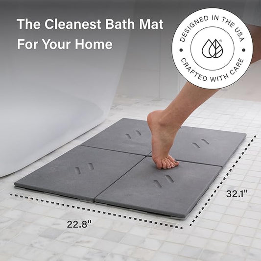 Dorai Home Stone Bath Mat for Bathroom – Large, Quick-Drying, Non-Slip Surface, Customizable Design, 22.3" L x 31.6" W x 0.6" H, Slate