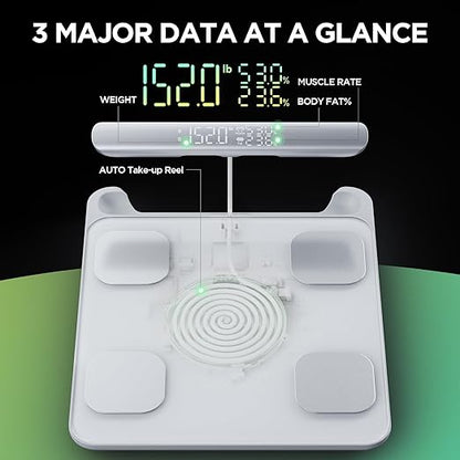 RunStar Smart Scale for Body Weight and Fat Percentage FSA&HSA Eligible, 8-Electrode Digital Bathroom Scale with BMI, Body Fat & Muscle Mass to 28 Body Composition and Printable Body Analysis Report