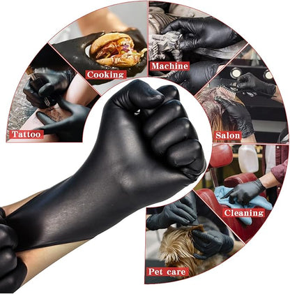 SANYU Nitrile Gloves, Powder-Free, Latex-Free, Non-Sterile, Food Safe, Disposable Gloves for Household, Heavy Duty, 4 Mil