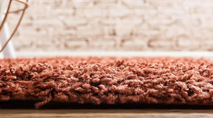 Unique Loom Solid Shag Collection Area Rug (2' 7" x 10' Runner, Terracotta)