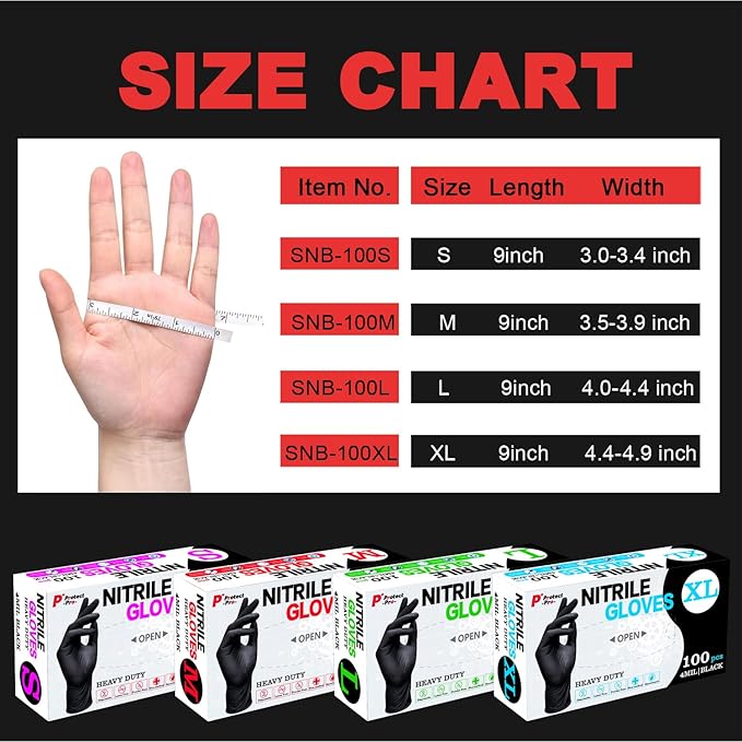 SANYU Nitrile Gloves, Powder-Free, Latex-Free, Non-Sterile, Food Safe, Disposable Gloves for Household, Heavy Duty, 4 Mil