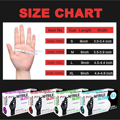 SANYU Nitrile Gloves, Powder-Free, Latex-Free, Non-Sterile, Food Safe, Disposable Gloves for Household, Heavy Duty, 4 Mil