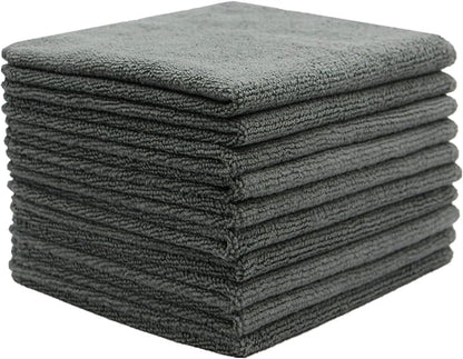 Microfiber Dish Cloths Ultra Absorbent Kitchen Dish Rags for Washing Dishes Fast Drying Cleaning Cloth 12InchX12Inch 10 Pack Gray