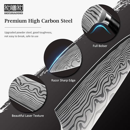3 Pieces Knife Set, Professional High Carbon Powder Steel Kitchen Knife Set, Ultra Sharp Knives Set for Kitchen with Elegant Gift Box