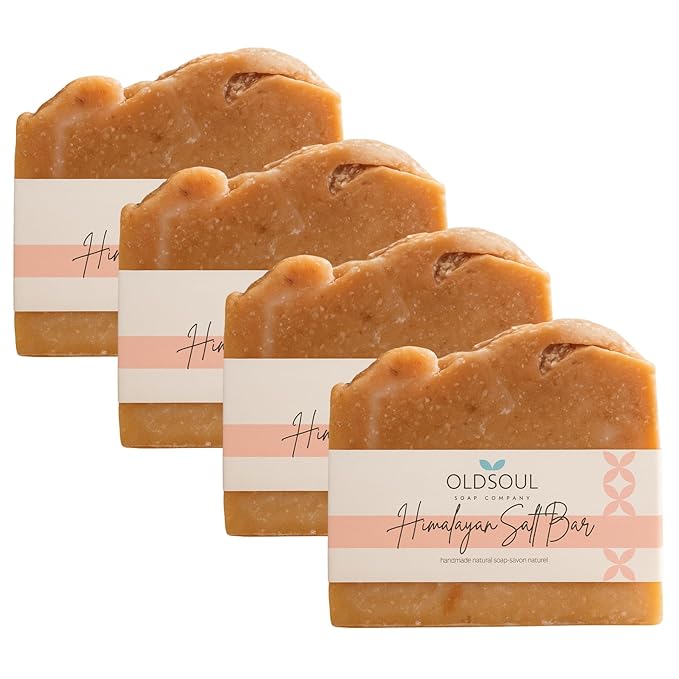 Himalayan Salt Soap Collection Soap Bar – Skin Renewing, Vegan-Friendly with Lavender, Peppermint & Rosemary – Deep Cleansing & Nourishing for Glowing Skin – 5.8 oz Pack 4