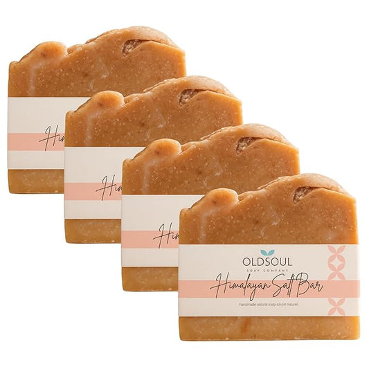 Himalayan Salt Soap Collection Soap Bar – Skin Renewing, Vegan-Friendly with Lavender, Peppermint & Rosemary – Deep Cleansing & Nourishing for Glowing Skin – 5.8 oz Pack 4