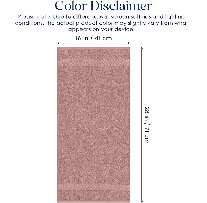 DAN RIVER 6-Pack Premium Hand Towels (16x28 Inches) - 100% Cotton, Ultra Soft, Lightweight, Highly Absorbent Towels for Bathroom, Spa, Gym, Salon, Hotel, and Travel - 550 GSM – Dusty Pink