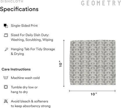 GEOMETRY Kitchen Dish Cloths - Quick Dry Dishcloths for Kitchen - Premium Dish Rags with Geoweave - 3-Pack Set Night Reeds