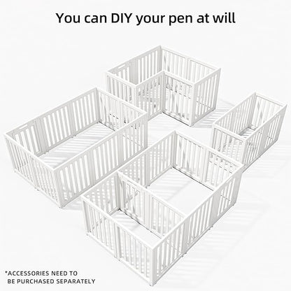 Dog Playpen,Clear Dog Pen, Acrylic Dog Pen，Easy to Install and Remove Dog Play Pen and Kennel Playpen, Suitable for Dogs, Cats,Dog Playpen Indoor (White, 23.6" Height, 10PCS)