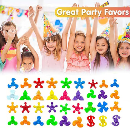 100 Pack Mini Fidget Spinner Toys,Stress Relief Sensory Toys,Birthday Party Favors Gifts for Kids Teens Adults,Christmas Stocking Goodie Bag Stuffers,Treasure Box Toys for Classroom Prizes Supplies
