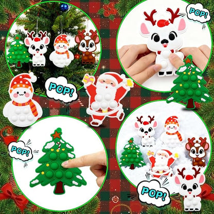 BicMan 801PCS Christmas Party Favors for Kids – Treasure Box Prizes, Pop Fidget Keychains, Goodie Bag Stuffers, Classroom Rewards, Xmas Stickers & Holiday Party Gifts Bulk Pack